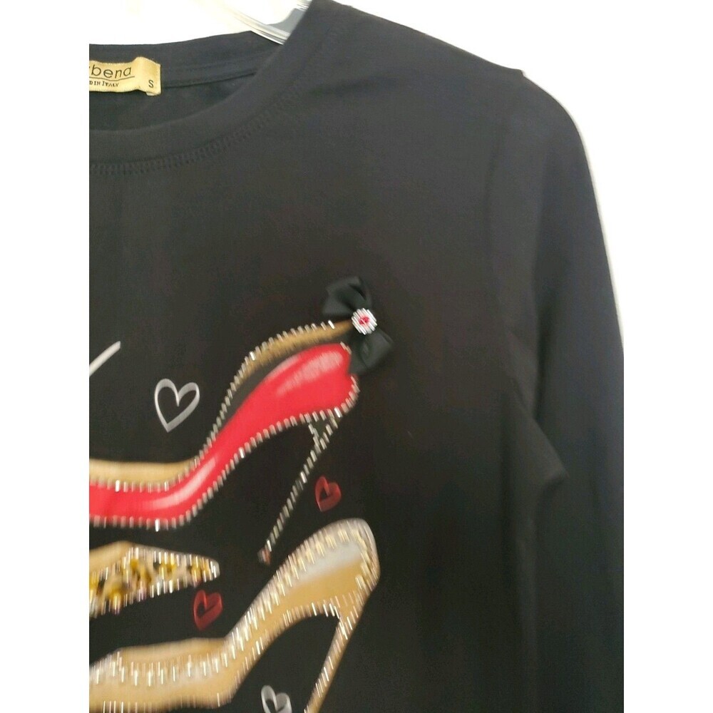Vinizbena‎ Shoes Heels Shirt Long Sleeve Women’s Shirt Size Small Black - Picture 5 of 16